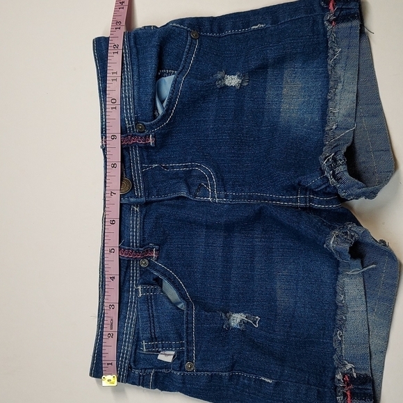 Tommy Bahama Girl's Size 8 Shorts Denim Jean Blue Rolled Hem Distressed - Picture 3 of 7